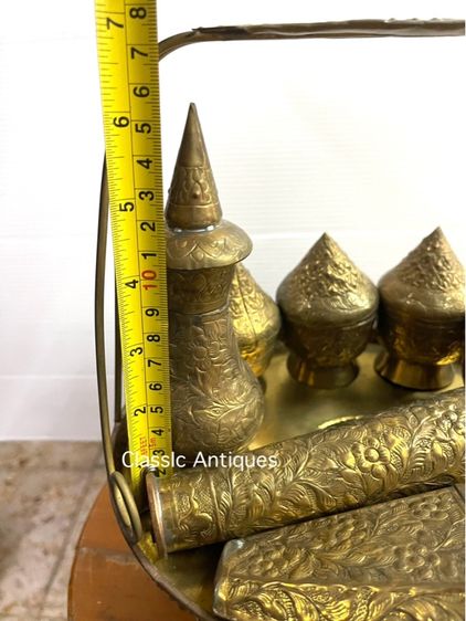 เชี่ยนหมาก ทองเหลืองตอกลายสะสมA1 รูปที่ 18