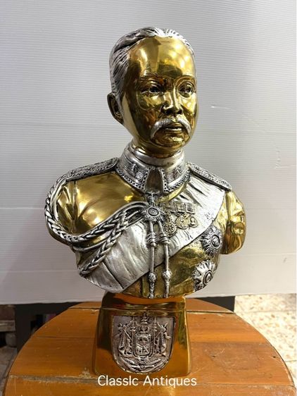 รูปปั้นเสด็จพ่อ ร.5 ครึ่งองค์ทองเหลืองA2 รูปที่ 2