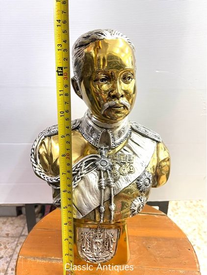 รูปปั้นเสด็จพ่อ ร.5 ครึ่งองค์ทองเหลืองA2 รูปที่ 13