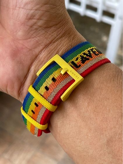 GUCCI Le Marche Des Merveilles Yellow Tiger Quartz Silver Dial Men's Watch YA146410 รูปที่ 18