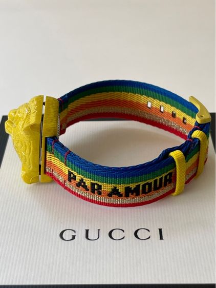 GUCCI Le Marche Des Merveilles Yellow Tiger Quartz Silver Dial Men's Watch YA146410 รูปที่ 11