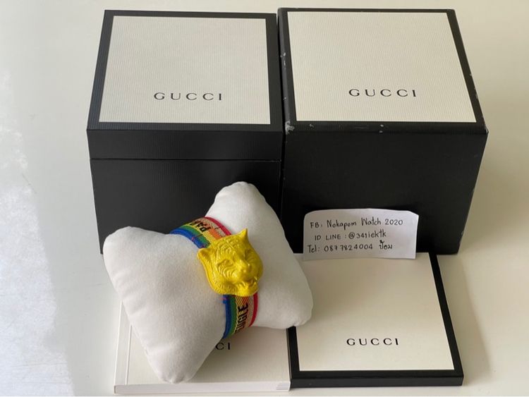 GUCCI Le Marche Des Merveilles Yellow Tiger Quartz Silver Dial Men's Watch YA146410 รูปที่ 2