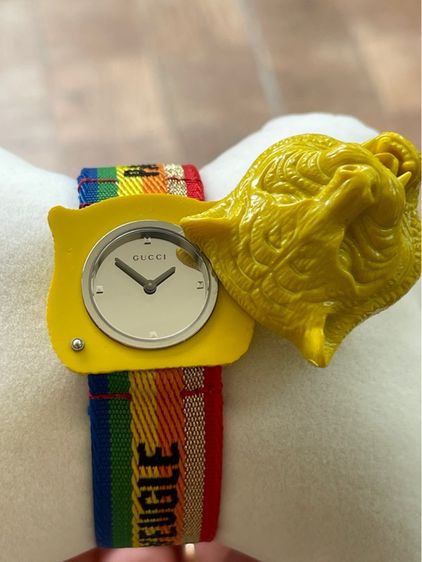 GUCCI Le Marche Des Merveilles Yellow Tiger Quartz Silver Dial Men's Watch YA146410 รูปที่ 7