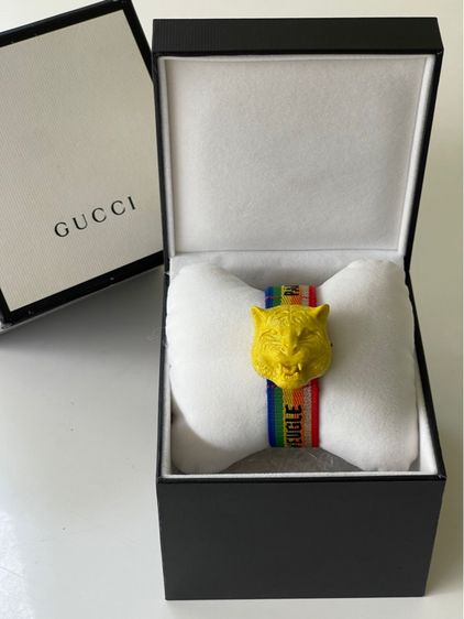 GUCCI Le Marche Des Merveilles Yellow Tiger Quartz Silver Dial Men's Watch YA146410 รูปที่ 3
