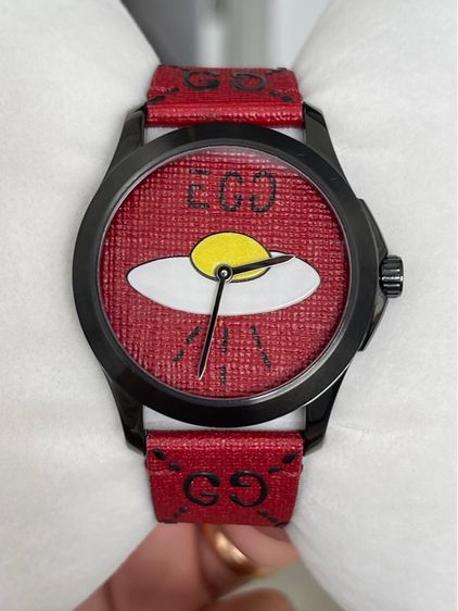 แดง GUCCI G-Timeless UGO Egg Watch Swiss Quartz Original YA1264023