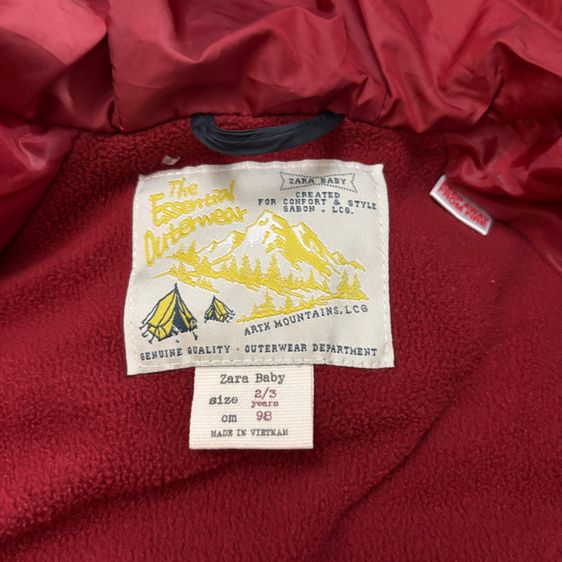 เสื้อกันหนาวเด็กบุนวม Zara แขนยาว สีดำ 2-3y มือสอง มีตำหนิกระดุม รูปที่ 6