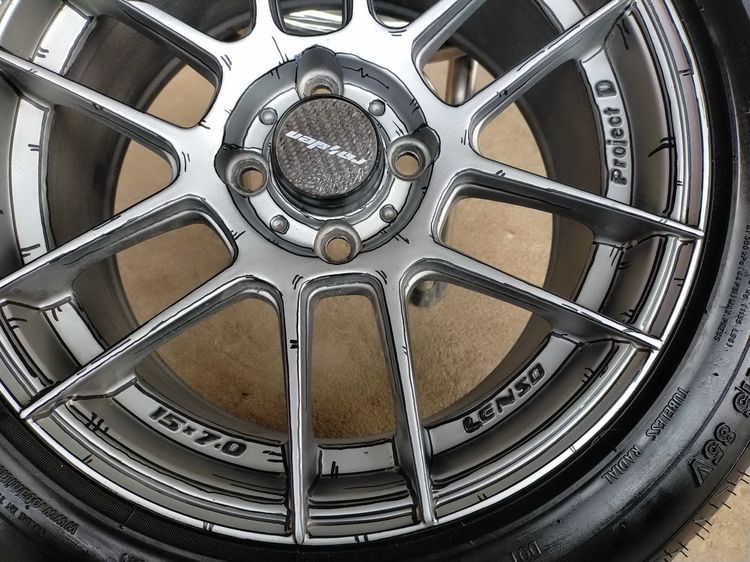 แม็กlenso ขอบ15 พร้อมยางใหม่โอตานิ 195 55 15 ปี22 ใส่รถ 4 รู 100 ได้ทุกรุ่น เช่นvios jazz swift mazda2 mirage รูปที่ 6