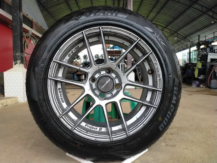 แม็กlenso ขอบ15 พร้อมยางใหม่โอตานิ 195 55 15 ปี22 ใส่รถ 4 รู 100 ได้ทุกรุ่น เช่นvios jazz swift mazda2 mirage รูปที่ 2