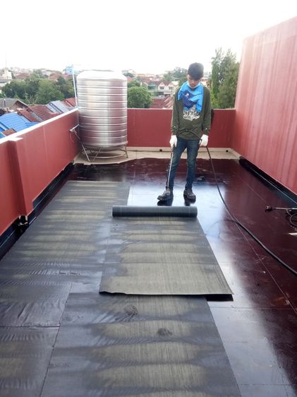 แก้หลังคารั่ว ดาดฟ้า ระเบียงรั่วมีน้ำซึม .แผ่นเมมเบรนเอาอยู่ รูปที่ 6