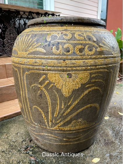 โอ่งเซี้ยงไฮ้ มังกรห้าเล็บในช่องกระจก โบราณ รูปที่ 6