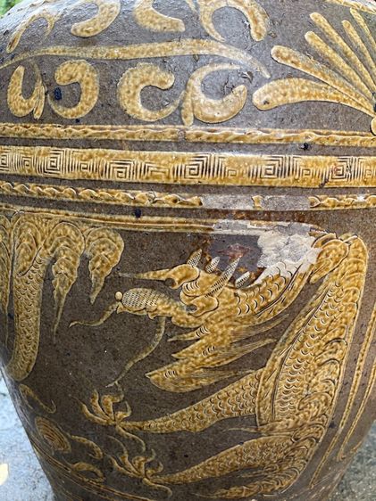 โอ่งเซี้ยงไฮ้ มังกรห้าเล็บในช่องกระจก โบราณ รูปที่ 9