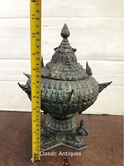 ขันน้ำมนต์ ทองเหลือง ใบกลาง สะสมA5 รูปที่ 15