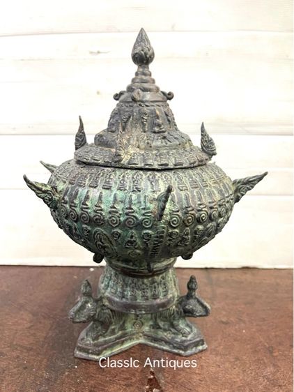 ขันน้ำมนต์ ทองเหลือง ใบกลาง สะสมA5 รูปที่ 11