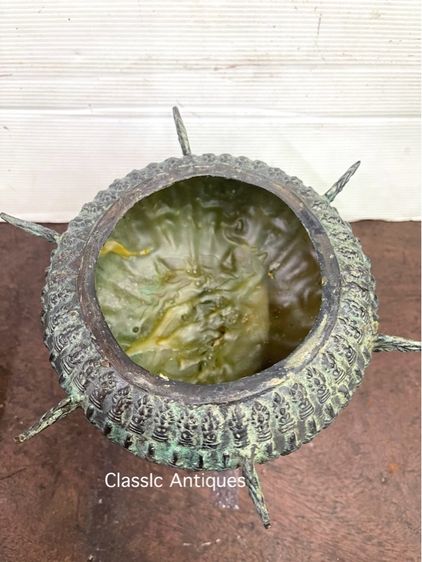 ขันน้ำมนต์ ทองเหลือง ใบกลาง สะสมA5 รูปที่ 12