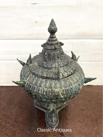 ขันน้ำมนต์ ทองเหลือง ใบกลาง สะสมA5 รูปที่ 10