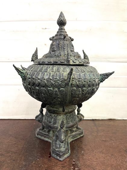 ขันน้ำมนต์ ทองเหลือง ใบกลาง สะสมA5 รูปที่ 9