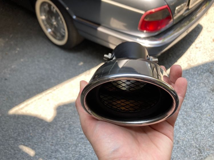 ปลายท่อไอเสีย Stainless Chrome รุ่นข้อต่อยก ปลายปิด กรองตาข่ายด้านใน 4 ท่อ รูปที่ 11
