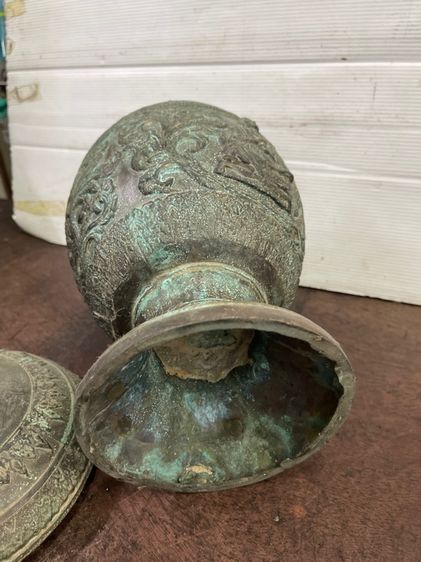 ขันน้ำมนต์ ทองเหลือง ใบใหญ่ สะสมA7 รูปที่ 14