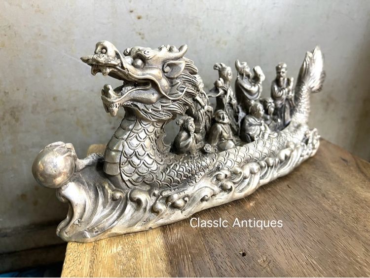 เทพแปดเซียน ขี่มังกรข้ามทะเล กะไหล่เงิน รูปที่ 3