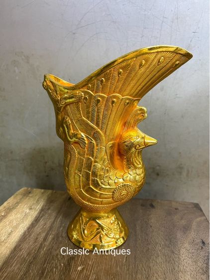 แจกัน หงษ์ฟ้ากะไหล่ทอง สะสมA6 รูปที่ 4