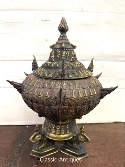 ขันน้ำมนต์ ทองเหลือง ใบกลาง สะสมA6 รูปที่ 7