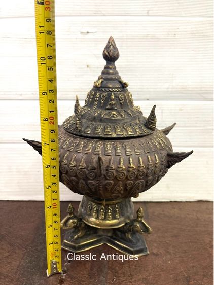 ขันน้ำมนต์ ทองเหลือง ใบกลาง สะสมA6 รูปที่ 12