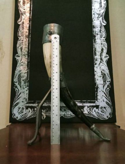 USA.แก้วไวน์ทรงไวกิ้งนำเข้าจากอเมริกาเขาแท้โครงโลหะ filter ขนาดใหญ่สภาพเยี่ยม รูปที่ 6