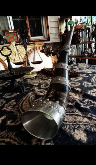 USA.แก้วไวน์ทรงไวกิ้งนำเข้าจากอเมริกาเขาแท้โครงโลหะ filter ขนาดใหญ่สภาพเยี่ยม รูปที่ 14