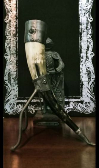 USA.แก้วไวน์ทรงไวกิ้งนำเข้าจากอเมริกาเขาแท้โครงโลหะ filter ขนาดใหญ่สภาพเยี่ยม รูปที่ 3