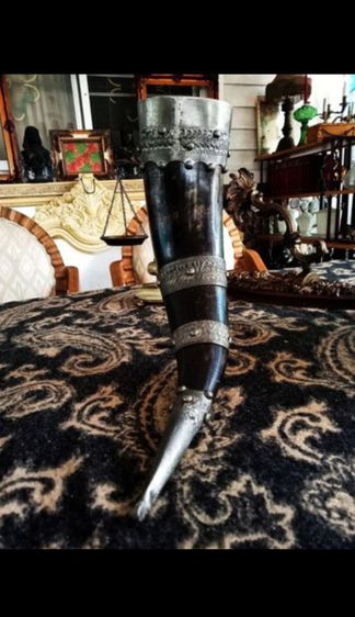 USA.แก้วไวน์ทรงไวกิ้งนำเข้าจากอเมริกาเขาแท้โครงโลหะ filter ขนาดใหญ่สภาพเยี่ยม รูปที่ 7