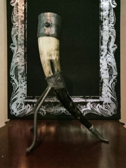 USA.แก้วไวน์ทรงไวกิ้งนำเข้าจากอเมริกาเขาแท้โครงโลหะ filter ขนาดใหญ่สภาพเยี่ยม รูปที่ 13