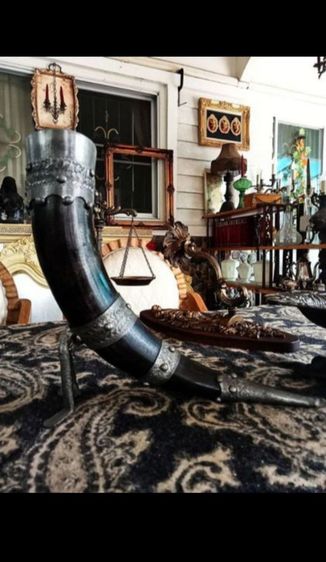 USA.แก้วไวน์ทรงไวกิ้งนำเข้าจากอเมริกาเขาแท้โครงโลหะ filter ขนาดใหญ่สภาพเยี่ยม รูปที่ 2