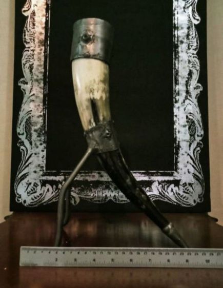 USA.แก้วไวน์ทรงไวกิ้งนำเข้าจากอเมริกาเขาแท้โครงโลหะ filter ขนาดใหญ่สภาพเยี่ยม รูปที่ 16