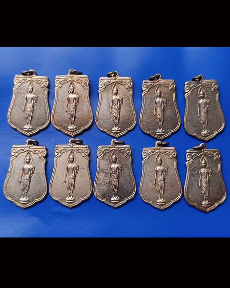 พร้อมกัน 10 องค์ เหรียญเสมาฉลอง 25 พุทธศตวรรษ เนื้ออัลปาก้า พร้อมกล่องเดิม สภาพเดิมๆ ไม่ผ่านการใช้  รูปที่ 4