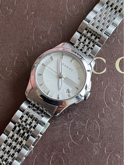 GUCCI G Timeless Watch Ladies Swiss Quartz 126.5 YA126501 White Dial 27 mm White Dial รูปที่ 10