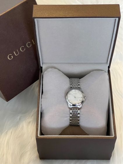 GUCCI G Timeless Watch Ladies Swiss Quartz 126.5 YA126501 White Dial 27 mm White Dial รูปที่ 2