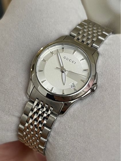 GUCCI G Timeless Watch Ladies Swiss Quartz 126.5 YA126501 White Dial 27 mm White Dial รูปที่ 7