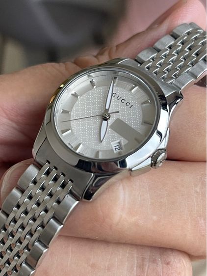 GUCCI G Timeless Watch Ladies Swiss Quartz 126.5 YA126501 White Dial 27 mm White Dial รูปที่ 16