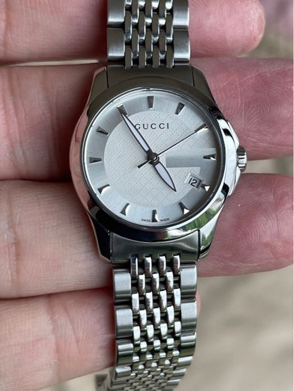 GUCCI G Timeless Watch Ladies Swiss Quartz 126.5 YA126501 White Dial 27 mm White Dial รูปที่ 11