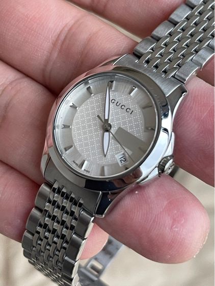 GUCCI G Timeless Watch Ladies Swiss Quartz 126.5 YA126501 White Dial 27 mm White Dial รูปที่ 13