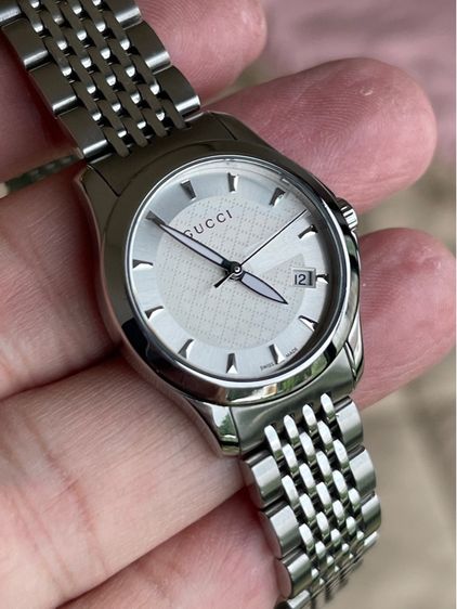 GUCCI G Timeless Watch Ladies Swiss Quartz 126.5 YA126501 White Dial 27 mm White Dial รูปที่ 12