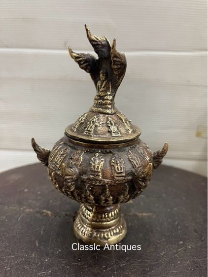 ขันน้ำมนต์ ทองเหลือง ใบเล็ก สะสมA11 รูปที่ 3