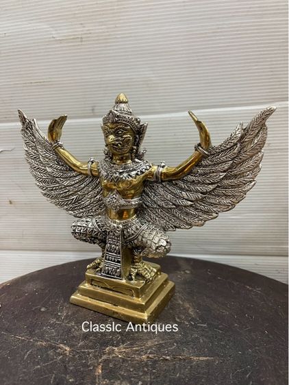 ครุฑ ทองเหลืองกะไหล่เงิน ทองสะสม รูปที่ 6