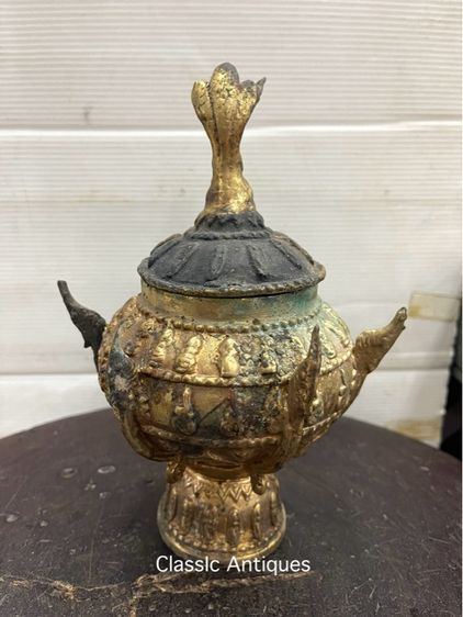 ขันน้ำมนต์ ทองเหลือง ใบเล็ก สะสมA10 รูปที่ 4