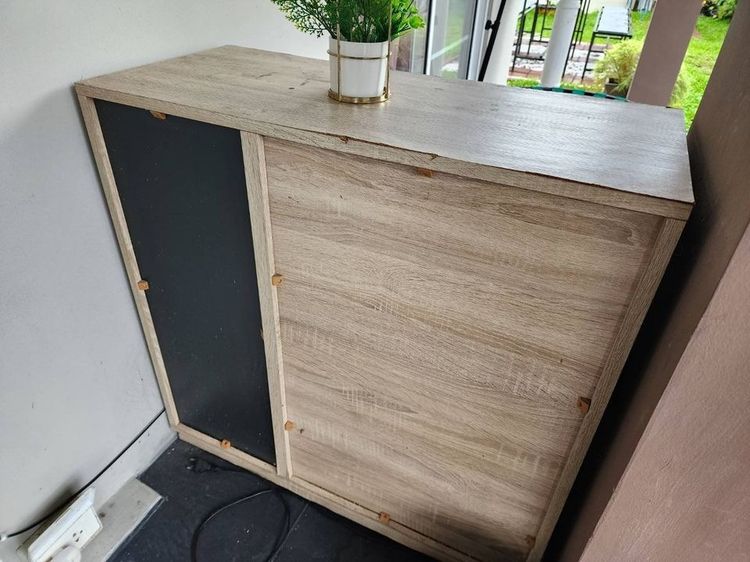 ตู้รองเท้า พร้อมโต๊ะกลางโทนลายไม้สไตล์มินิมอล รูปที่ 8