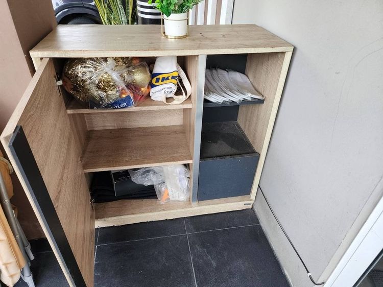 ตู้รองเท้า พร้อมโต๊ะกลางโทนลายไม้สไตล์มินิมอล รูปที่ 5