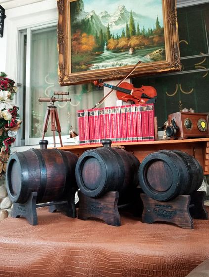 USA.SET.3ใบ(rare item )ถังไวน์ไม้จริงเก่าจัดโบราณจริงจากอเมริกา รูปที่ 17