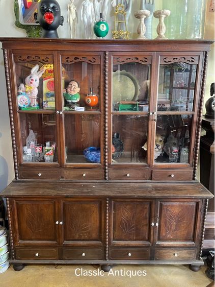 ตู้ไทย  หัวบัว ไข่ปลาไม้สักโบราณ รูปที่ 5