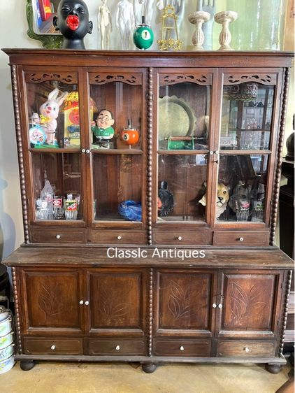 ตู้ไทย  หัวบัว ไข่ปลาไม้สักโบราณ