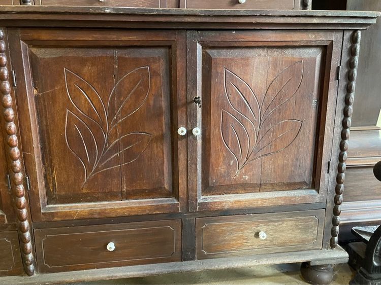 ตู้ไทย  หัวบัว ไข่ปลาไม้สักโบราณ รูปที่ 4